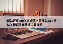 网站百度seo关键词优化是什么,seo网站关键词优化快速工具官网